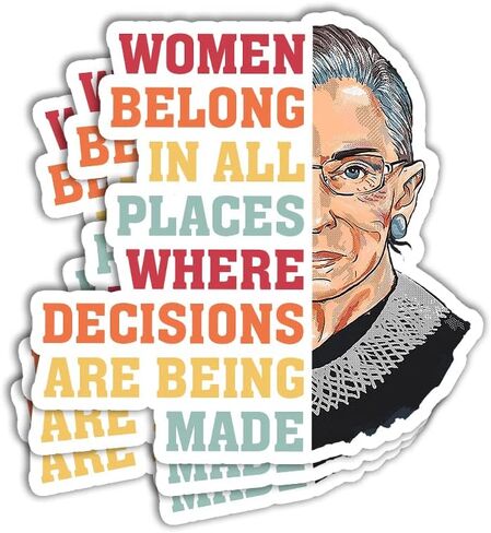 (3 قطع) النساء ينتمين إلى جميع الأماكن التي يتم فيها اتخاذ القرارات ملصق RBG Ruth Bader Ginsburg ملصق Pro Choice ملصقات اقتباس نسوية للسيارة والكمبيوتر المحمول والكمبيوتر اللوحي وملصقات Van Bumper 3"x4" in Kuwait