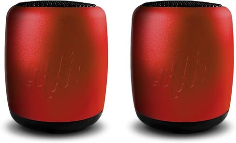 Pure-Hypr Audio SB300 Mini Speaker Pair | Two Portable Bluetooth Speakers | Hours of Quality Music | The Little Speakers with Big Sound | Red in Saudi Arabia