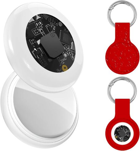 Key Finder,Key Tracker Works with Apple Find My (iOS only), Bluetooth Tracker and Item Locator for Bags, Wallets, Pets, Kids and More. Replaceable Battery,Privacy Protection. (red) in Saudi Arabia
