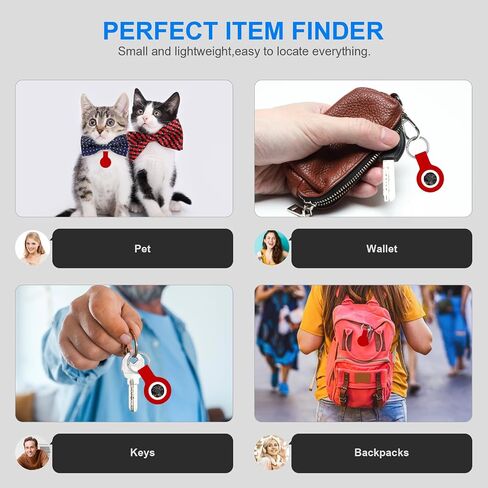 Key Finder,Key Tracker Works with Apple Find My (iOS only), Bluetooth Tracker and Item Locator for Bags, Wallets, Pets, Kids and More. Replaceable Battery,Privacy Protection. (red) in Saudi Arabia