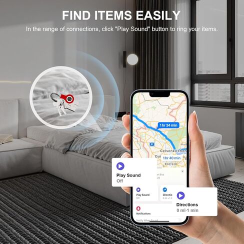 Key Finder,Key Tracker Works with Apple Find My (iOS only), Bluetooth Tracker and Item Locator for Bags, Wallets, Pets, Kids and More. Replaceable Battery,Privacy Protection. (red) in Saudi Arabia