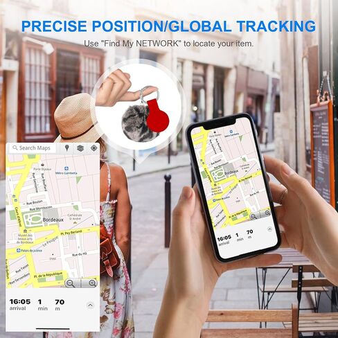 Key Finder,Key Tracker Works with Apple Find My (iOS only), Bluetooth Tracker and Item Locator for Bags, Wallets, Pets, Kids and More. Replaceable Battery,Privacy Protection. (red) in Saudi Arabia