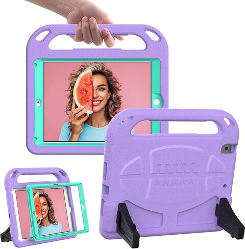 Kids Cases for iPad 5th/ 6th /7th/8th/9th Generation, Apple iPad Air 1st/2nd Gen case with Stable Stand,IPAD PRO 9.7 inch EVA Heavyuty Shockproof Case for Kids（Light Purple） in Saudi Arabia