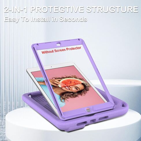 Kids Cases for iPad 5th/ 6th /7th/8th/9th Generation, Apple iPad Air 1st/2nd Gen case with Stable Stand,IPAD PRO 9.7 inch EVA Heavyuty Shockproof Case for Kids（Light Purple） in Saudi Arabia