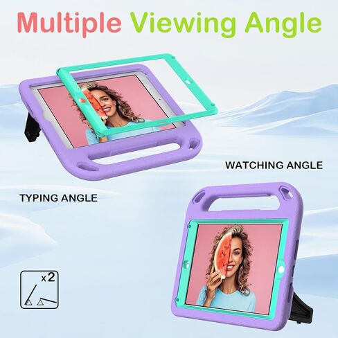 Kids Cases for iPad 5th/ 6th /7th/8th/9th Generation, Apple iPad Air 1st/2nd Gen case with Stable Stand,IPAD PRO 9.7 inch EVA Heavyuty Shockproof Case for Kids（Light Purple） in Saudi Arabia