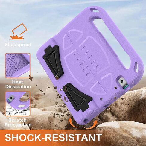 Kids Cases for iPad 5th/ 6th /7th/8th/9th Generation, Apple iPad Air 1st/2nd Gen case with Stable Stand,IPAD PRO 9.7 inch EVA Heavyuty Shockproof Case for Kids（Light Purple） in Saudi Arabia