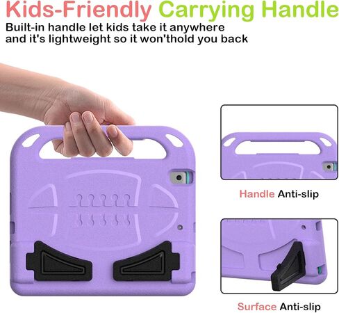 Kids Cases for iPad 5th/ 6th /7th/8th/9th Generation, Apple iPad Air 1st/2nd Gen case with Stable Stand,IPAD PRO 9.7 inch EVA Heavyuty Shockproof Case for Kids（Light Purple） in Saudi Arabia