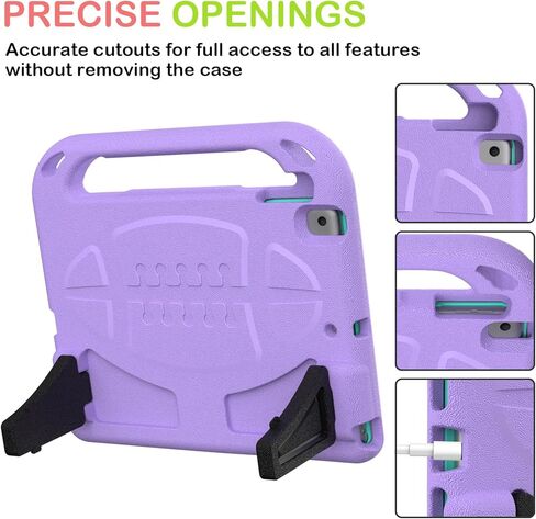 Kids Cases for iPad 5th/ 6th /7th/8th/9th Generation, Apple iPad Air 1st/2nd Gen case with Stable Stand,IPAD PRO 9.7 inch EVA Heavyuty Shockproof Case for Kids（Light Purple） in Saudi Arabia
