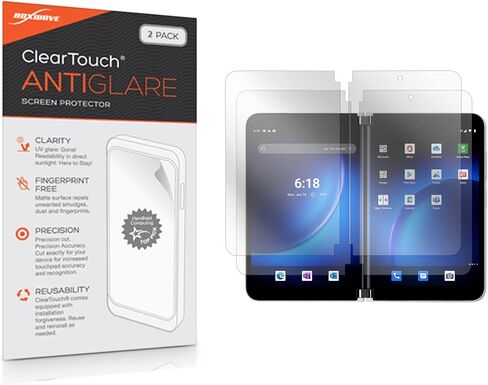BoxWave Screen Protector Compatible with Microsoft Surface Duo 2 5G - ClearTouch Anti-Glare (2-Pack), Anti-Fingerprint Matte Film Skin for Microsoft Surface Duo 2 5G in Saudi Arabia