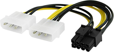 CableCreation 8-Pin PCIe to Dual 4 Pin Molex Power Cable, 2-Pack Molex to PCIe Power Cable for NVIDIA, GeForce,Gigabyte, Sapphire Video Graphics Card etc. 4 Inch/10.16CM in Saudi Arabia