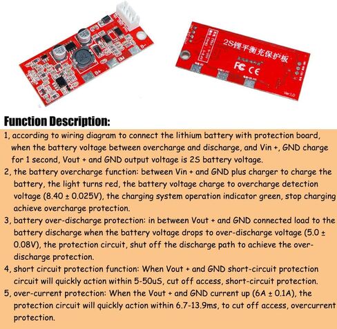 1 قطعة 2S 18650 بطارية ليثيوم ذكي التوازن شحن لوح حماية 18650 ليثيوم الأقمار الصناعية (مع كابل 4pin) in Kuwait