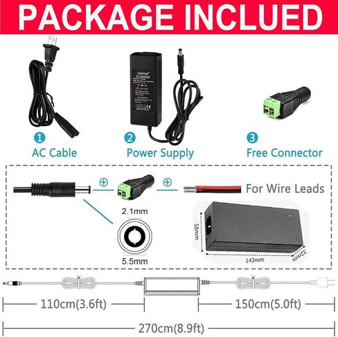 Power Supply, 12V Power Transformers, AC 100-240V to DC 12V 10A Power Supply LED Adapter, 120 Watt Max, for LED Strip Neon Rope String Lights, Computer Project, Recorder, TV Screen in Saudi Arabia