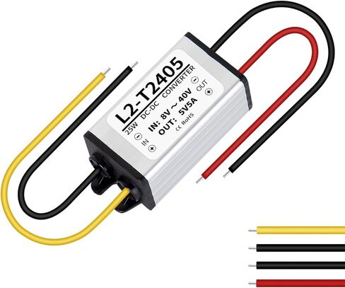 محول تيار مستمر 12 فولت/24 فولت (8 فولت-40 فولت) إلى تيار مستمر 5 فولت 5 أمبير 25 وات، محول فرق الجهد لوحدة الطاقة، محول لوحة منظم، محول فرق الجهد للسيارات in Kuwait