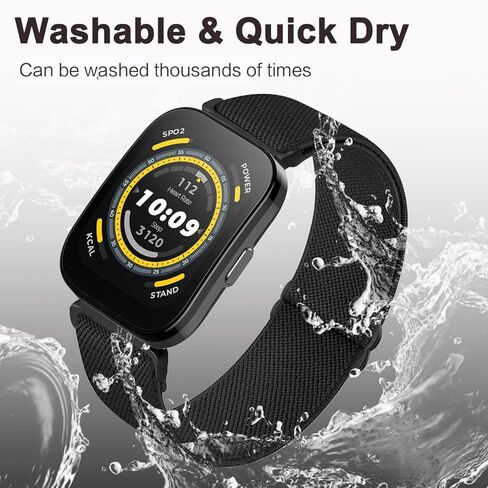 4 عبوات من أحزمة الساعة القابلة للتمدد متوافقة مع 22 مم Amazfit Bip 5 / GTR 4 / GTR 3 / GTR 3 Pro/GTR 2 / GTR 2e، حزام من نسيج النايلون المرن لـ Amazfit Cheetah Pro/Balance in Kuwait