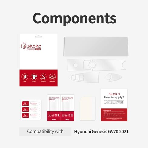 skoko (3 أجزاء في 1) Genesis GV70 2022 2023 2024 واقي شاشة Nevigation Monitor 14.5 بوصة والتحكم في عرض المناخ شاشة تعمل باللمس، فيلم غير لامع، مضاد للخدش، مضاد لبصمات الأصابع، مضاد للوهج in Kuwait