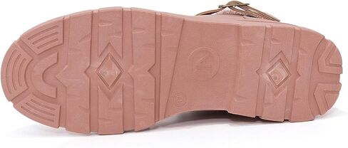 أحذية kkdom النسائية ذات المقدمة المستديرة المقاومة للماء للكاحل وكعب منخفض ورباط/سحاب جانبي أحذية قتالية للنساء in Kuwait