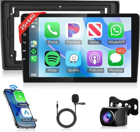 راديو ستيريو 2G 64G Android CarPlay لسيارة Audi A4/S4/RS4 (2002-2007) Seat Exeo (2008-2012)، شاشة Rimoody 9 بوصة تعمل باللمس Android Auto Mirror Link Bluetooth FM/RDS GPS WiFi HiFi SWC كاميرا احتياطية in Kuwait