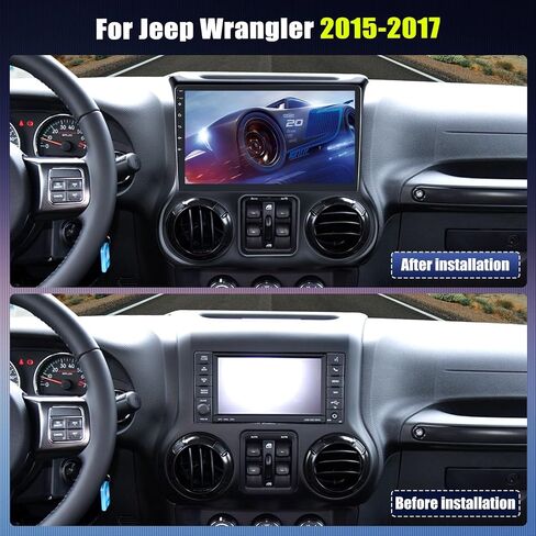 ستيريو سيارة 4+64G 8-Core Android 13 لسيارة Jeep Wrangler 2015-2017 مع CarPlay Android Auto، شاشة لمس IPS 10.1 بوصة وراديو GPS مع وصلة واي فاي مرآة بلوتوث FM RDS DSP EQ SWC كاميرا احتياطية in Saudi Arabia