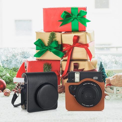حافظة حماية للكاميرا فورية ميني 99 من فيتيوم، حقيبة حمل متوافقة مع غطاء جلد البولي يوريثان Fujifilm Instax Mini 99 مع حزام كتف قابل للتعديل (أسود) in Saudi Arabia
