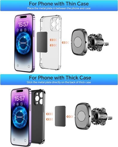 حامل هاتف مغناطيسي للسيارة، مغناطيس فائق، حامل مغناطيسي للسيارة iPhone للهاتف الخلوي، لوحة القيادة + فتحة التهوية، حامل هاتف لسيارتك حامل هاتف مغناطيسي لجميع الهواتف الذكية والكمبيوتر اللوحي in Kuwait