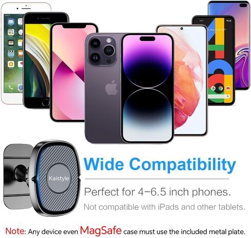 حامل هاتف مغناطيسي للسيارة، مغناطيس فائق، حامل مغناطيسي للسيارة iPhone للهاتف الخلوي، لوحة القيادة + فتحة التهوية، حامل هاتف لسيارتك حامل هاتف مغناطيسي لجميع الهواتف الذكية والكمبيوتر اللوحي in Kuwait