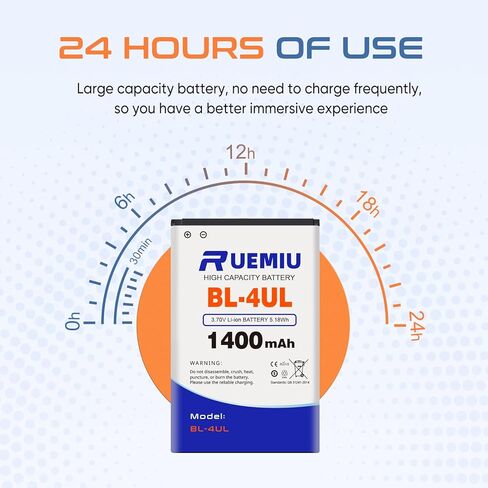 بطارية بديلة BL-4UL لهاتف Nokia 3310 TA-1036، 225 RM-1011 RM-1126 RM-1012، 1400mah 2024 بطارية جديدة مطورة عالية السعة in Kuwait