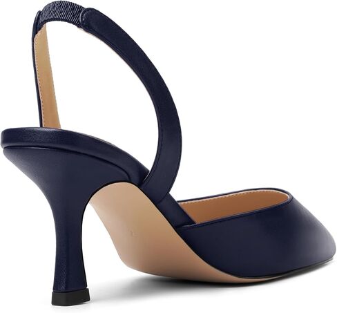 Womens Fashion Slip On Matte Slingback Pointed Toe Dating Spool High Heel Pumps Shoes 3 Inch in Saudi Arabia