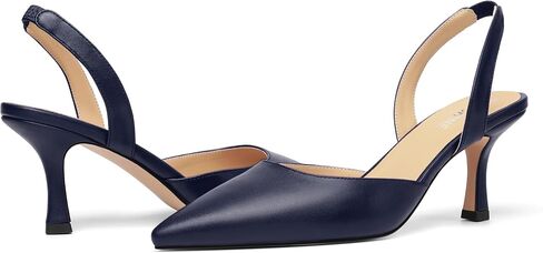 Womens Fashion Slip On Matte Slingback Pointed Toe Dating Spool High Heel Pumps Shoes 3 Inch in Saudi Arabia