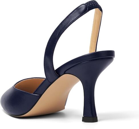 Womens Fashion Slip On Matte Slingback Pointed Toe Dating Spool High Heel Pumps Shoes 3 Inch in Saudi Arabia