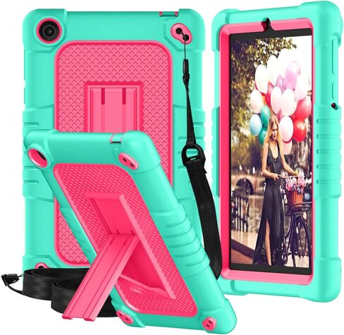 for Walmart Onn 7 2022 Model Gen 3 7 inch/for Walmart Onn 7 3rd Gen 100071481 Case,Shockproof Kids Friendly Shoulder Strap Stand Shell,for Walmart Onn 7 Inch 3nd Gen Tablet (Green/Pink) in Saudi Arabia