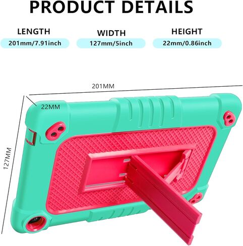 لـ Walmart Onn 7 2022 Model Gen 3 7 بوصة/لـ Walmart Onn 7 الجيل الثالث 100071481، حافظة بحزام كتف مضاد للصدمات للأطفال، لجهاز Walmart Onn 7 بوصة الجيل الثالث اللوحي (أخضر/وردي) in Kuwait