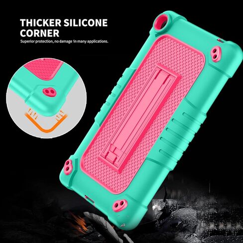 لـ Walmart Onn 7 2022 Model Gen 3 7 بوصة/لـ Walmart Onn 7 الجيل الثالث 100071481، حافظة بحزام كتف مضاد للصدمات للأطفال، لجهاز Walmart Onn 7 بوصة الجيل الثالث اللوحي (أخضر/وردي) in Kuwait