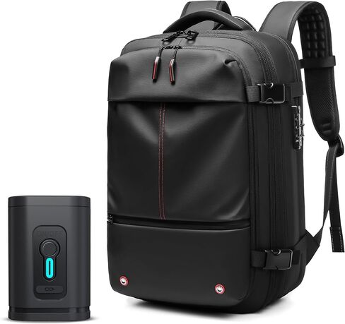 Laptop Travel Backpack Expandable With Vacuum Compression And Pump, Airback Carry On Bag with Anti Theft Lock, Water Resistant, Suitable for Men and Women in Saudi Arabia
