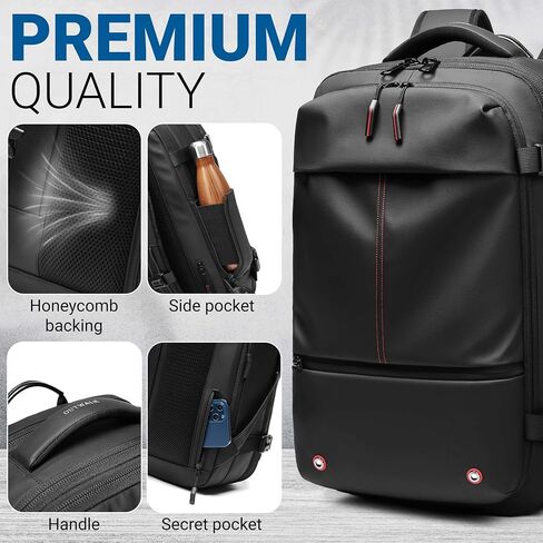 Laptop Travel Backpack Expandable With Vacuum Compression And Pump, Airback Carry On Bag with Anti Theft Lock, Water Resistant, Suitable for Men and Women in Saudi Arabia