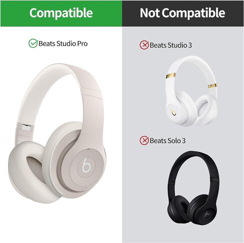 حافظة من السيليكون متوافقة مع سماعات Beats Studio Pro، غطاء حماية لسماعات الأذن من السيليكون، مضاد للخدش، غطاء واقٍ لسماعات Beats Studio Pro - أبيض فاتح in Saudi Arabia