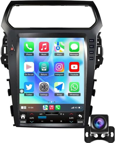 راديو سيارة 5GWiFi 4GB+64GB 8 Core لسيارة Ford Explorer 2011-2019، 12.2 بوصة شاشة عمودية على طراز تسلا تعمل باللمس ستيريو مع Carplay لاسلكي Android Auto Bluetooth WiFi SWC DSP التحكم الصوتي Android 13 in Kuwait