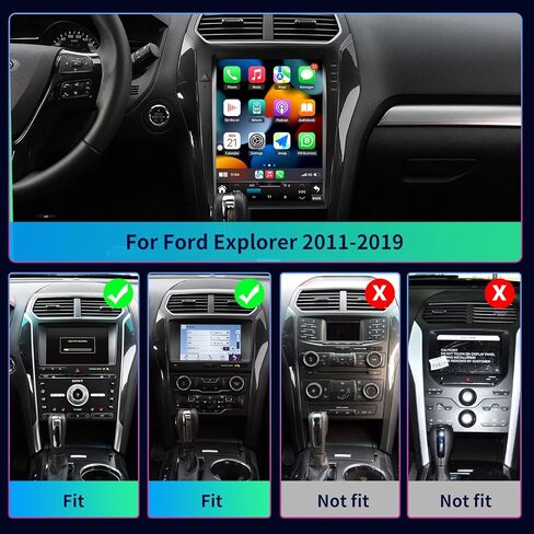 راديو سيارة 5GWiFi 4GB+64GB 8 Core لسيارة Ford Explorer 2011-2019، 12.2 بوصة شاشة عمودية على طراز تسلا تعمل باللمس ستيريو مع Carplay لاسلكي Android Auto Bluetooth WiFi SWC DSP التحكم الصوتي Android 13 in Kuwait