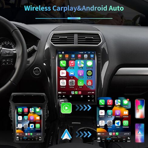 راديو سيارة 5GWiFi 4GB+64GB 8 Core لسيارة Ford Explorer 2011-2019، 12.2 بوصة شاشة عمودية على طراز تسلا تعمل باللمس ستيريو مع Carplay لاسلكي Android Auto Bluetooth WiFi SWC DSP التحكم الصوتي Android 13 in Kuwait