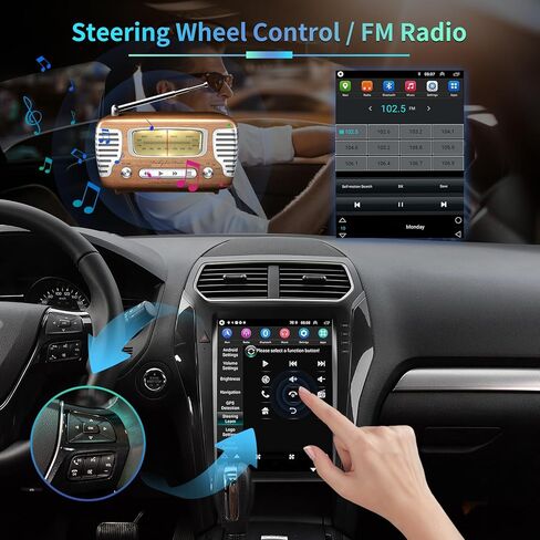 راديو سيارة 5GWiFi 4GB+64GB 8 Core لسيارة Ford Explorer 2011-2019، 12.2 بوصة شاشة عمودية على طراز تسلا تعمل باللمس ستيريو مع Carplay لاسلكي Android Auto Bluetooth WiFi SWC DSP التحكم الصوتي Android 13 in Kuwait