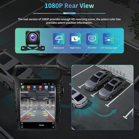 راديو سيارة 5GWiFi 4GB+64GB 8 Core لسيارة Ford Explorer 2011-2019، 12.2 بوصة شاشة عمودية على طراز تسلا تعمل باللمس ستيريو مع Carplay لاسلكي Android Auto Bluetooth WiFi SWC DSP التحكم الصوتي Android 13 in Kuwait