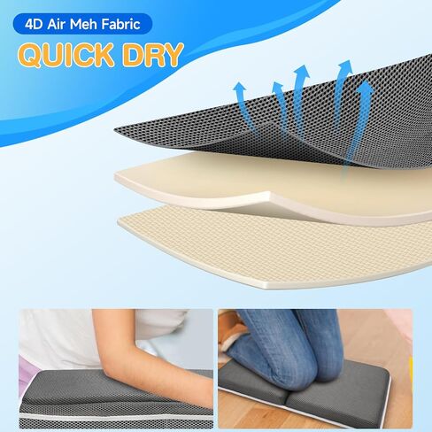 Baby Bath Kneeler and Elbow Rest Pad Set, Bathtub Mat with Memory Foam and Bath Toy Organizer, Quick Dry Bath Kneeling Pad for Baby Bath Time, Non-Slip Bath Mat Relieve Knees and Elbows (Grey, Large) in Saudi Arabia