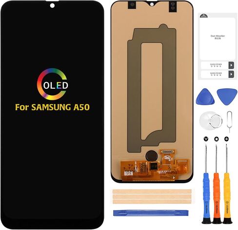 إلى Samsung Galaxy A50 2019 A505 OLED شاشة بديلة عرض A505F A505G A505W A505X A505U A505GT A505N شاشة LCD تعمل باللمس محول الأرقام مجموعة إصلاح الجمعية الكاملة in Saudi Arabia