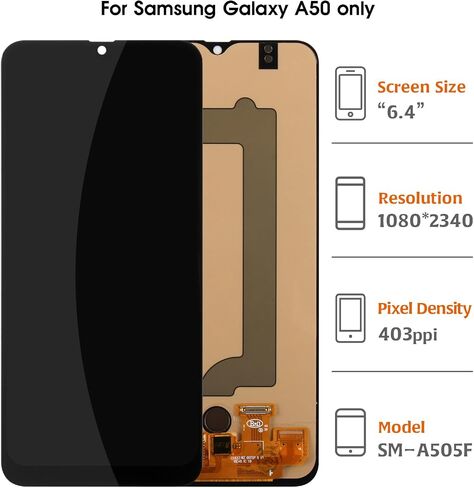 إلى Samsung Galaxy A50 2019 A505 OLED شاشة بديلة عرض A505F A505G A505W A505X A505U A505GT A505N شاشة LCD تعمل باللمس محول الأرقام مجموعة إصلاح الجمعية الكاملة in Saudi Arabia