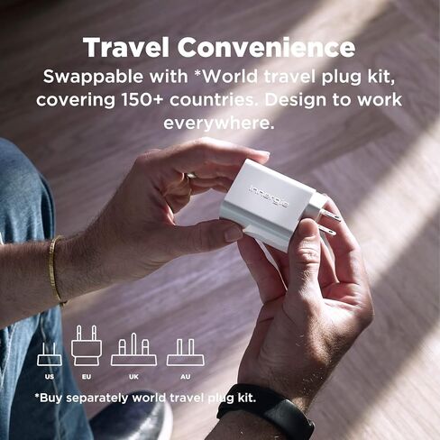 Innergie C6 Duo 63W PD3.0 QC4.0 PPS Dual-Port USB C Wall Charger US Plug Single Ver. Power Adapter Compatible with iPhone 15, iPad, MacBook Pro/Air, Switch &Windows PC Laptop (Delta Electronics) in Kuwait