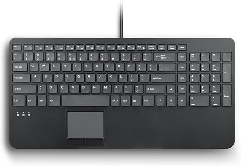Perixx PERIBOARD-534 US, Wired Compact USB Keyboard with Touchpad - X Type Scissor Keys - 15.63x7.80x1.18 inches - Build-in 2 USB Hubs and Number Pad in Kuwait