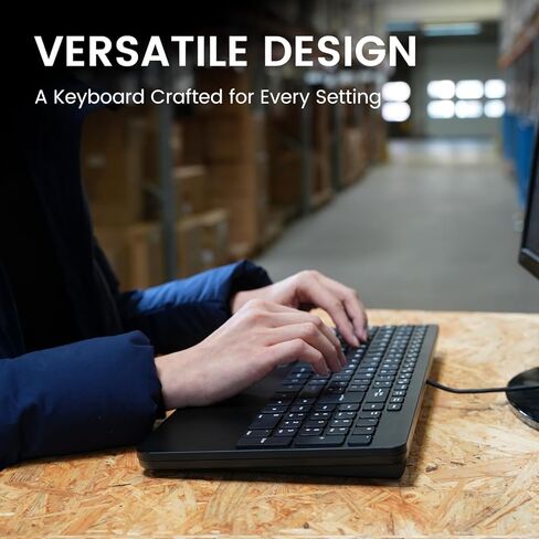 Perixx PERIBOARD-534 US, Wired Compact USB Keyboard with Touchpad - X Type Scissor Keys - 15.63x7.80x1.18 inches - Build-in 2 USB Hubs and Number Pad in Kuwait