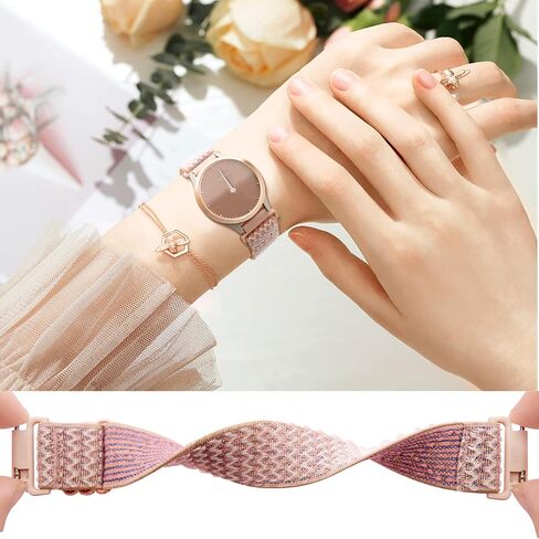 3 Pack 18mm Stretchy Nylon Watch Bands for Fossil Women's Gen 5E 42mm / Gen 6 42mm,Soft Quick Release Wristband Loop Elastic Strap for Fossil Venture Gen 4 HR/Gen 3 Women Men in Saudi Arabia