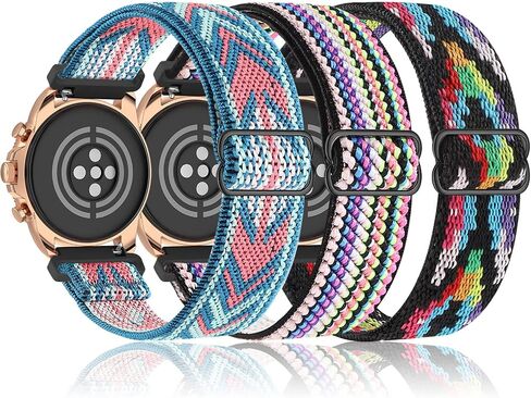 3 Pack 18mm Stretchy Nylon Watch Bands for Fossil Women's Gen 5E 42mm / Gen 6 42mm,Soft Quick Release Wristband Loop Elastic Strap for Fossil Venture Gen 4 HR/Gen 3 Women Men in Saudi Arabia