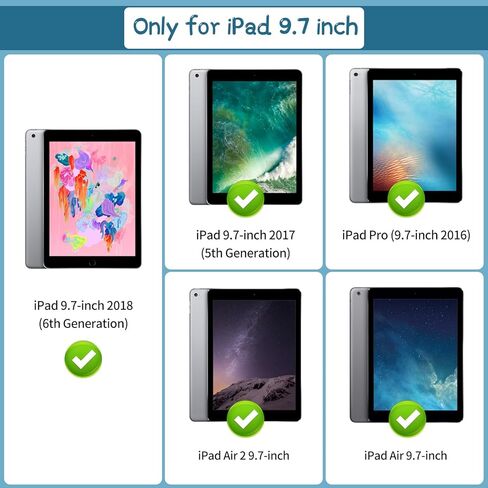 Coolden for iPad 6th Generation Cases iPad 5th Generation Case for Kids iPad 9.7 inch Case with Screen Protector Pencil Holder Stand Shoulder Strap Heavy Duty Protective Case for iPad 6th/5th 9.7" in Kuwait