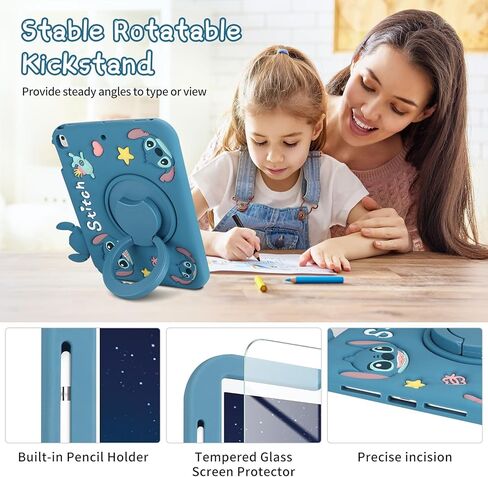 Coolden for iPad 6th Generation Cases iPad 5th Generation Case for Kids iPad 9.7 inch Case with Screen Protector Pencil Holder Stand Shoulder Strap Heavy Duty Protective Case for iPad 6th/5th 9.7" in Kuwait